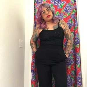 Vintage sequin spaghetti strap blouse